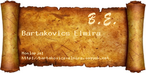 Bartakovics Elmira névjegykártya